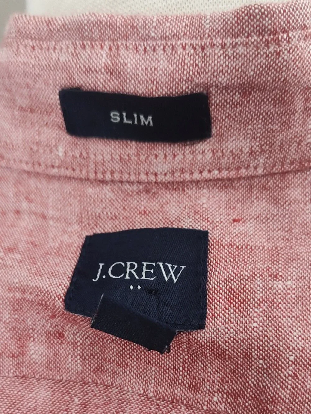 J. Crew Unisex Soft Heathered Red Linen Button-Down Shirt